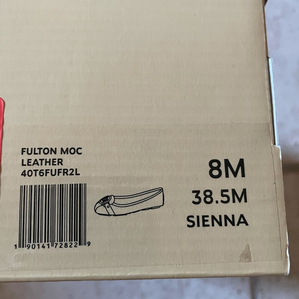 Michael Kors Leather Fulton Moc Red Sienna Flats Women’s 8M Pre-Owned with Box - Picture 6 of 6